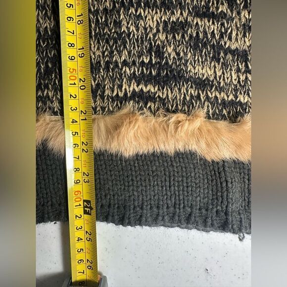 VINTAGE Carducci Women’s Large 80’s Fur Sequin Chunky Knit Wool Mob Wife Sweater - Picture 8 of 11